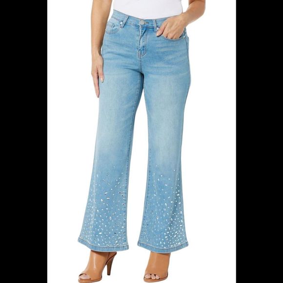 DG2 by Diane Gilman Embellished Bootcut Jean Chambray - Regular - Picture 1 of 1
